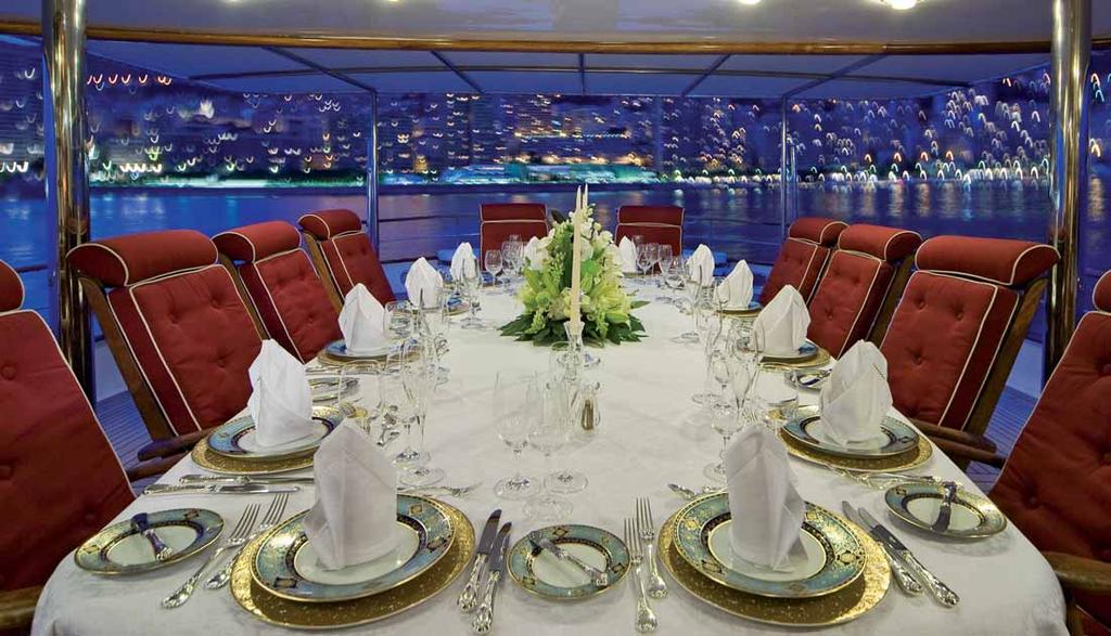 MAIN AFT DECK DINING TABLE Sarita Si s deck space is impressive.