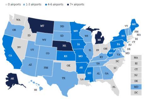 FAA Reauthorization Bills EAS Program Number of airports in the Essential Air