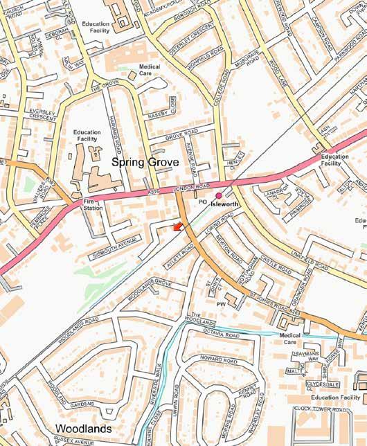 The Property is directly opposite the pedestrian access to Isleworth National Rail Station, and the railway line and overbridge forms the southern boundary of the site.