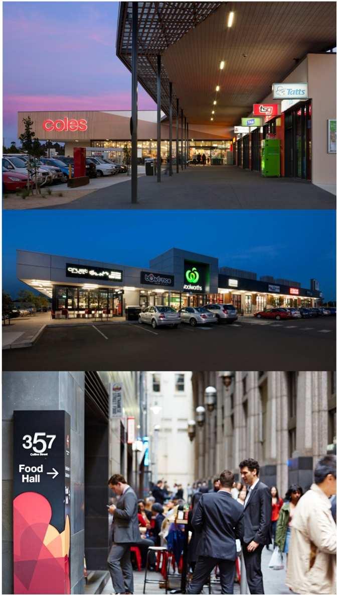 Neighbourhood retail 6 projects currently under development Second Ponds, NSW Clemton Park, NSW Berwick, VIC Burwood, VIC Spring Hill Shopping Centre, VIC Coorparoo, QLD Port Coogee, WA Achieved