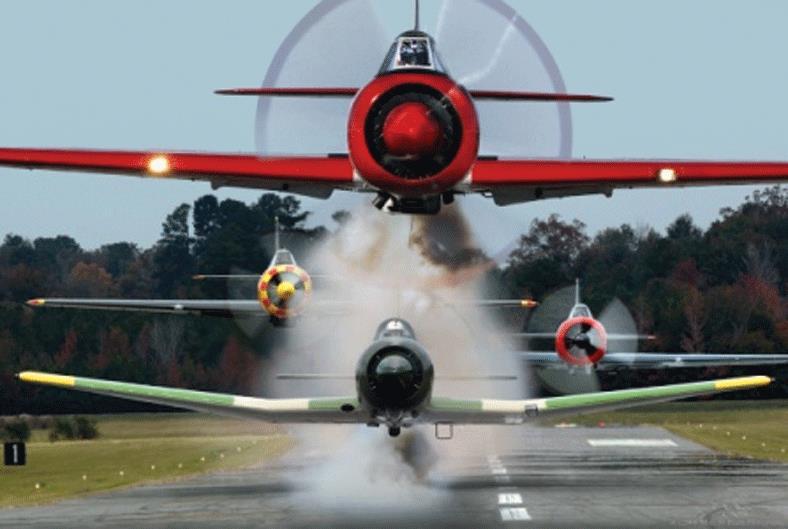 Programs Red Thunder - Formation Flight Demonstration Team Big smoke, wonderful sounds of big radial engine airplanes, and the thrill of a hometown fly-in is what you will experience when Red Thunder