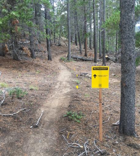 muddy, skid road to the cross-slope and provide a contiguous singletrack connect from