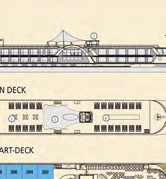 sf Glass doors (French Balcony) Haydn-Deck 10/2* Cabins 161/108* sf Window (*2 single cabins) Standard Cabin (161 sq ft) Suite (236 sq ft) 234 232 230 228 226 231 229 227 225 DECK PLAN: 1-Sun Deck