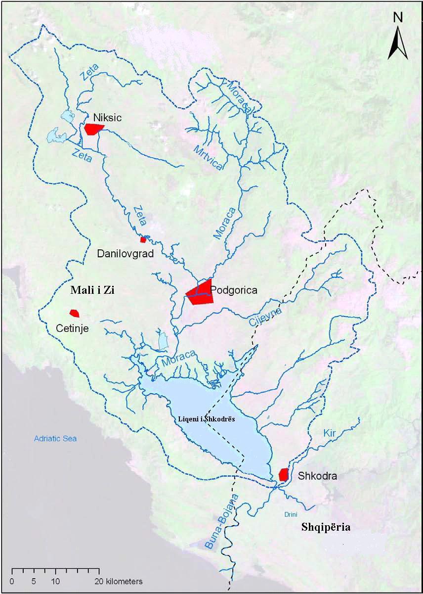 1.2 Klima dhe hidrologjia Në pellgun ujëmbledhës të Liqenit të Shkodrës mbizotëron klima mesdhetare. Numri mesatar i ditëve me diell në liqen është 116.4, ndërsa i ditëve me re 73-16.