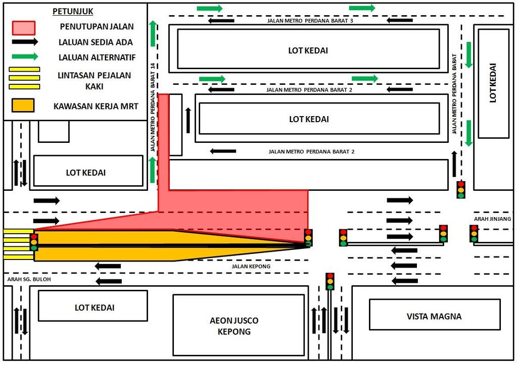 2. CONTINUATION OF FULL BOUND CLOSURE ALONG JALAN KEPONG BY STAGES AND INTERMITTENTLY (JINJANG-BOUND) Date 30 November 2018 22 February 2019 Time 10:00pm - 5:00am Duration 3 months Reason To