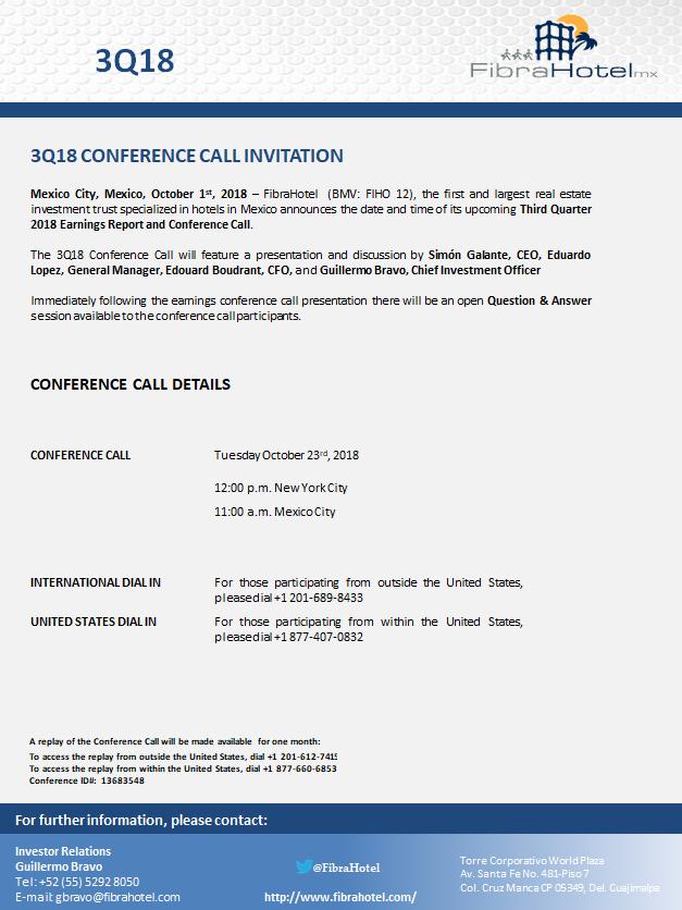 Conference call invite: