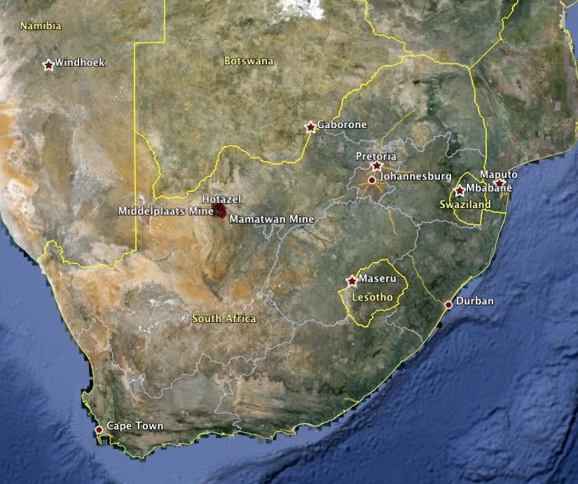 Location of proposed Tshipi Mine