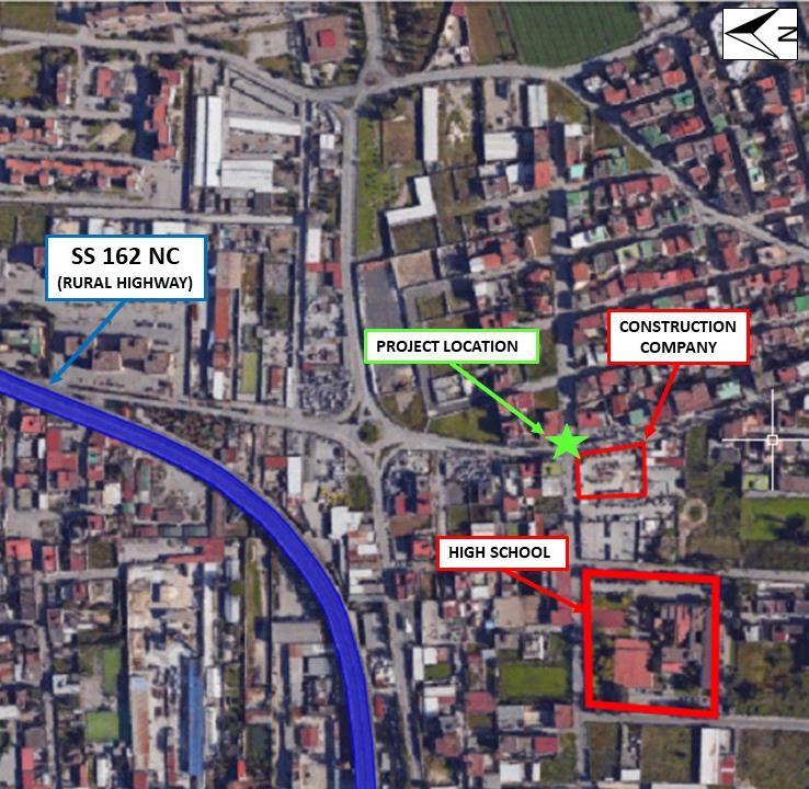 LOCATION AND SITE OVERVIEW The Corso Meridionale / Via Ugo Foscolo four-leg intersection is located in the