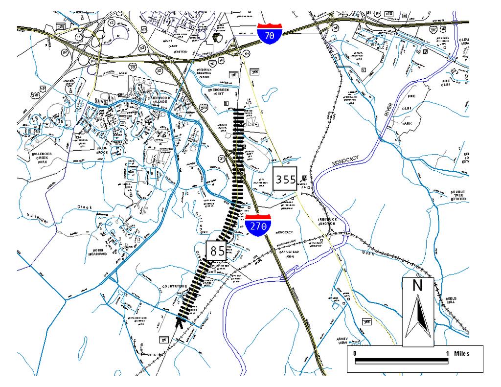 STATE HIGHWAY ADMINISTRATION -- Frederick County -- Line 9 PROJECT: MD 85, Buckeystown Pike SECONDARY DEVELOPMENT AND EVALUATION PROGRAM DESCRIPTION: Upgrade MD 85 to a multi-lane divided highway
