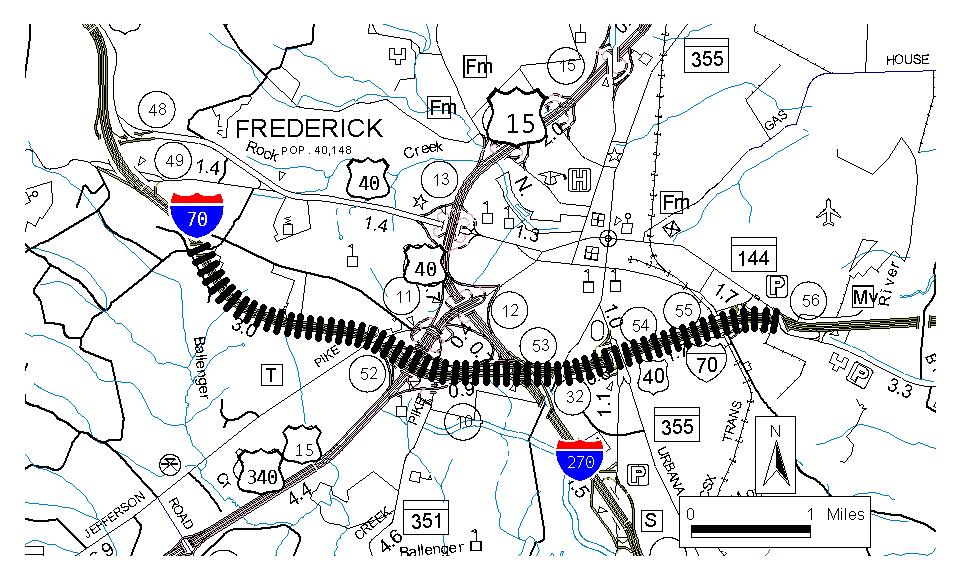STATE HIGHWAY ADMINISTRATION -- Frederick County -- Line 6 PROJECT: I-7, Baltimore National Pike INTERSTATE DEVELOPMENT AND EVALUATION PROGRAM DESCRIPTION: Upgrade existing I-7 from Mount Phillip