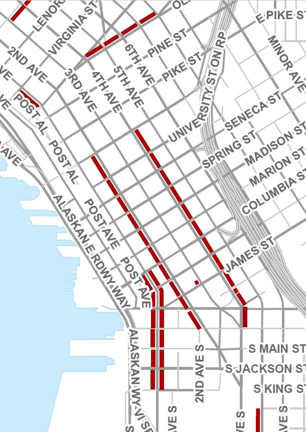Monitoring and managing our transportation system Add temporary transit lanes on Cherry, West Seattle Bridge, 4th Ave Sand Aurora Eliminate eastbound contraflow lanes on Seneca St Open transit and