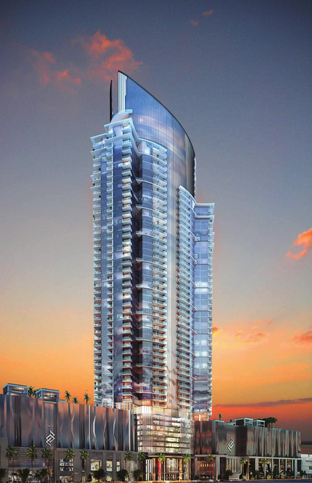 A SIGNATURE RESITIAL TOWER PARAMOUNT Miami Worldcenter, will stand 700-feet above the