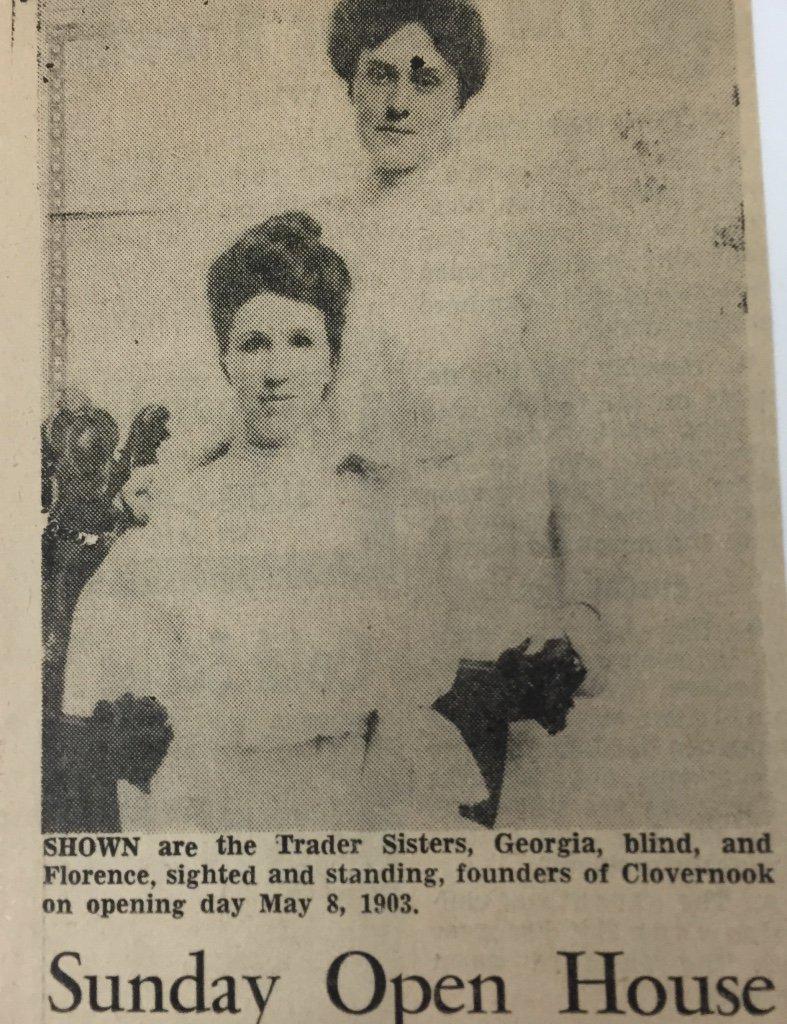 This group of people have been going through a ton of stuff. There is a treasure of old documents. Miss Florence Trader and her blind sister.