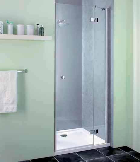 Semi-frameless glass panels and smooth opening, outward hinge doors