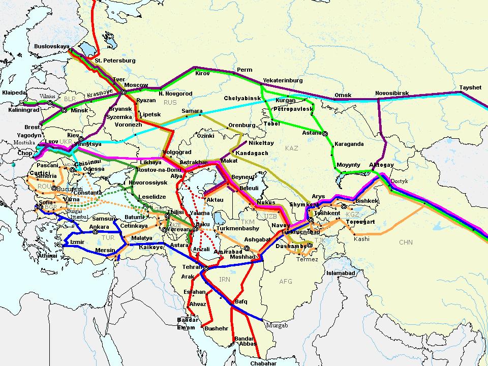 Rail Routes (Draft) (Extending PETC 3, 5 and 9) From: Ukraine, Moldova, through Russia, with 3