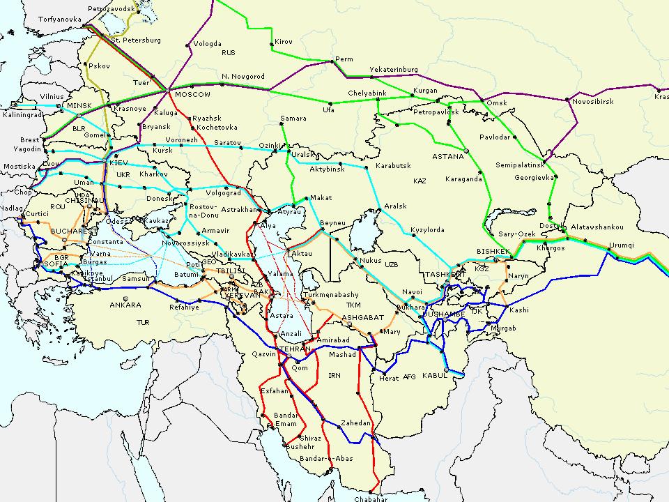 Road Routes (Draft) North South Route From:,, Finish borders, through Russia, Azerbaijan.