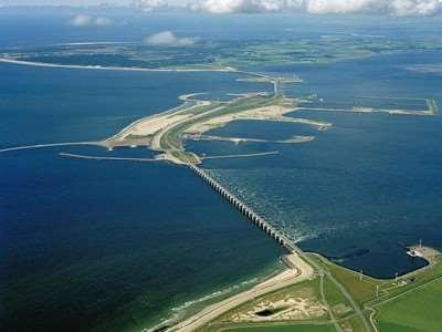 Storm surge barrier in the Eastern Scheldt Normally