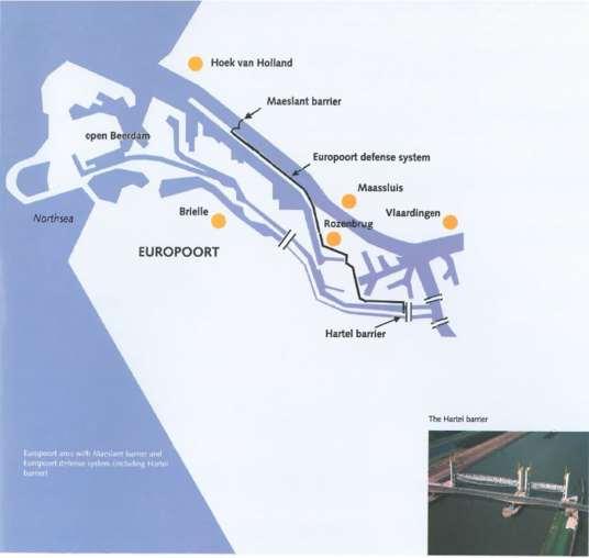 The Europoort barrier system 1. Maeslantbarrier 2.