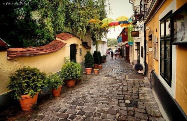 2. day in Budapest Optional half day programs for today: 1. Art Tour to Szentendre Szentendre is located on the Danube about 16 miles north of Budapest. The drive is not more than 40 minutes.
