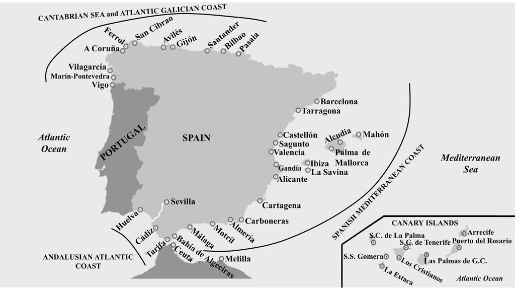 J. Esteve-Pérez and A. García-Sánchez / Journal of Maritime Research Vol XII. No. III (2015) 111 118 113 Figure 1: Map of General Interest ports of the Spanish Port System divided by coastal areas.