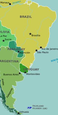 Eastern South America is usually considered to be
