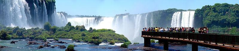 Iguazu Falls, located on the border between