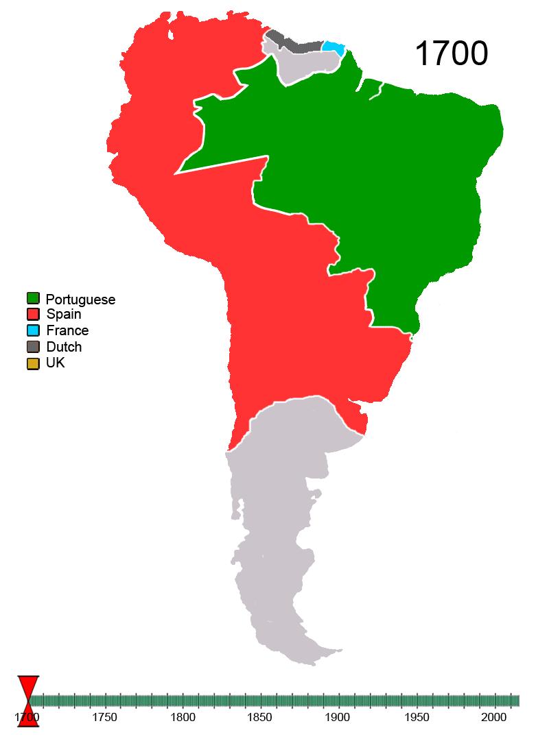 Independence for South American countries happened in a similar way as the rest of Latin