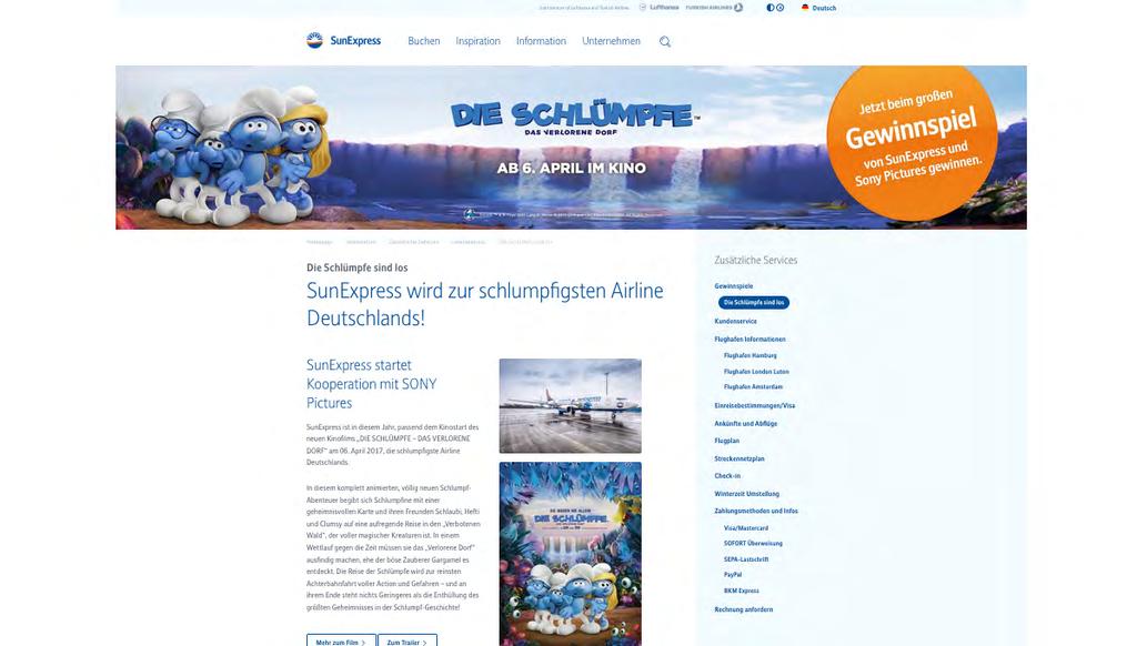 Advertising media: SunExpress Page for partners Page for partners