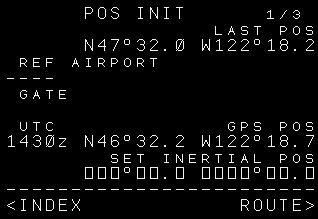 Position Initialization (POS INIT) page: