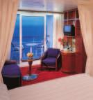 Each stateroom and suite comes with a marble-appointed bathroom with full-size tub; a TV/VCR, a refrigerator, direct dial telephone, hairdryer, bath robes, and more.