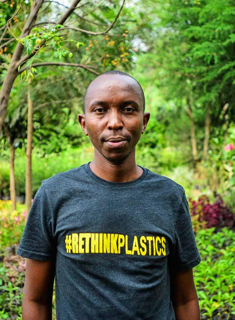 46 / BUSINESS / Interview BUSINESS / 47 NOT MY BAG Seeing PLASTIC BAGS littering the landscape enraged James Wakibia so much that he took matters into his own hands; thus began a modern-day hero s