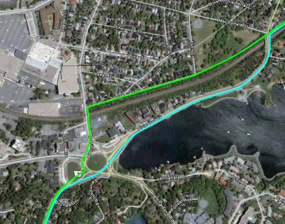 11 The roundabout provided direct access to Chebucto Road and Quinpool Road, both of which intersect with the rail cut corridor in areas intended for use in the HUGA trail.