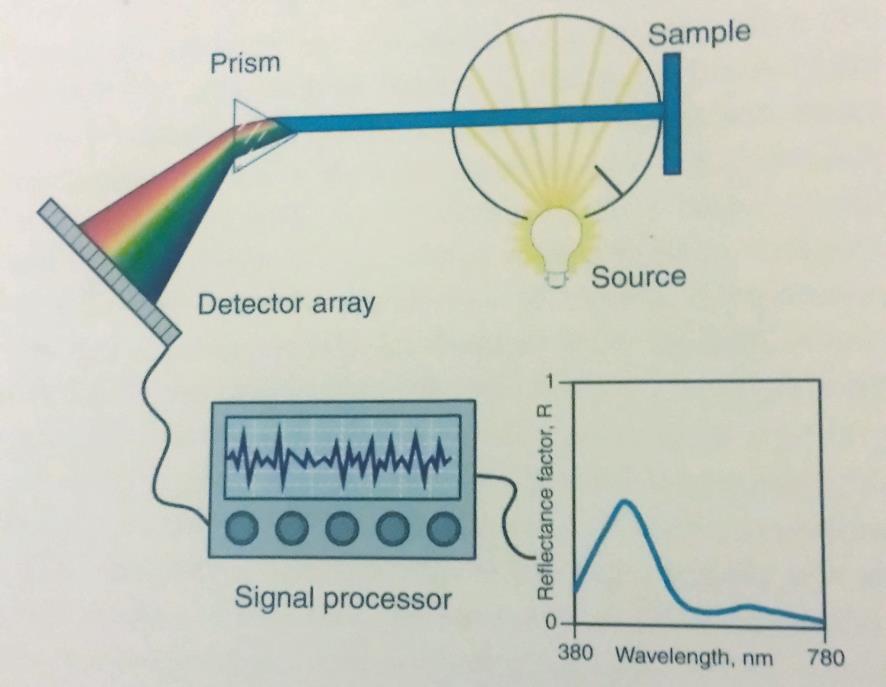 Slika 29. Shema spektrofotometra sa detektorskim poljem Izvor: R.S Berns(2000.