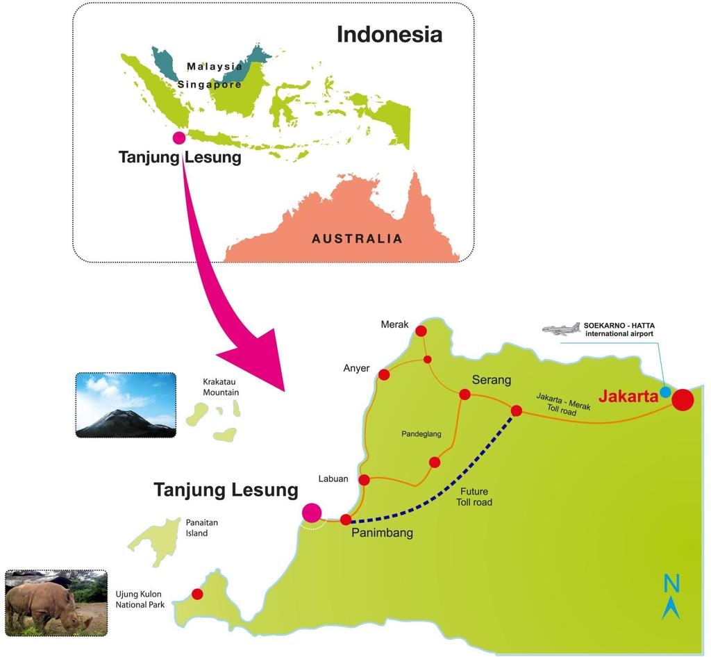 4 Diversified projects: Tanjung Lesung Tanjung Lesung overview Location ~ 170 km southwest of Jakarta in Banten Concept Tourism-based