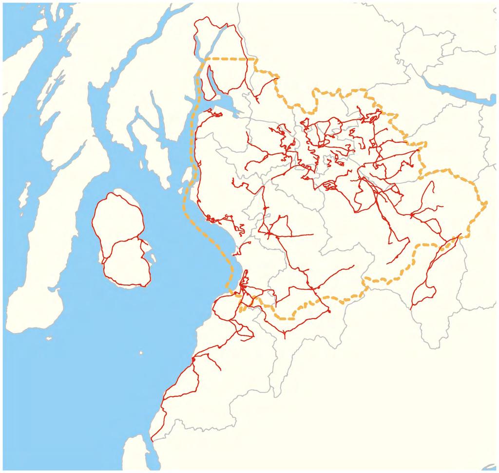 SPT-supported bus - Network of services 25 As at 31 March. Source: SPT.