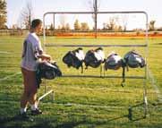 Shipped UPS/FedEx. tc123 kicking cage Allow your kicker the freedom he needs to warm up his leg. Made of 1 galvanized steel tube with weighted base legs.