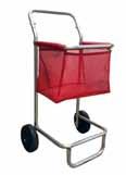 TC556 MESH EQUIPMENT CART (7 colors available) Cart is made from 1 1/4 heavy gauge steel tubing. Overall height of handle is 48 tall and the height of the bag is 41 tall.