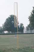 Small Drag TC265 Mid Size Drag TC266 Large Size Drag TC267 baseball semi-permanent line post Foul Line Post is made of 1-3/4 galvanized steel tubing. Overall height is 16 foot tall.