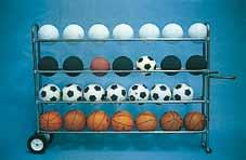 tc038 BALL CARRIERS roll-a-bout 24 basketball carrier Ball carrier is designed to hold 24 basketballs and has four balls ready to dispense.