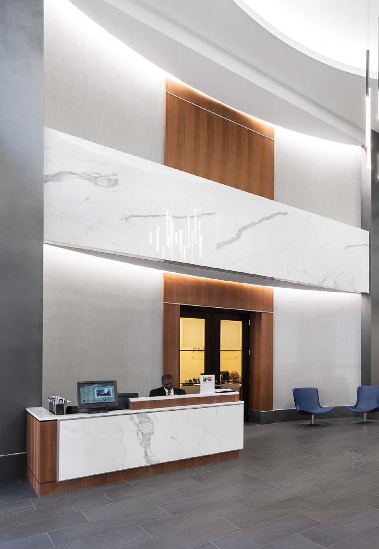 TIMELESS, HIGH-END FINISHES NEUTRAL, CONTEMPORARY COLOR SCHEME MAXIMUM USE OF GLASS AND NATURAL LIGHT ENHANCED TENANT AMENITIES Including a complimentary 2,500 sf business lounge with unlimited