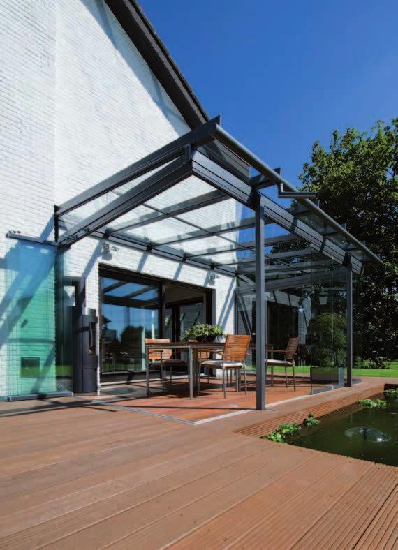 Overview Extend summertime page 4 5 Enjoy a protected garden space, 365 days a year. page 6 7 Improve your quality of life and get closer to nature with glass canopies and glass houses.