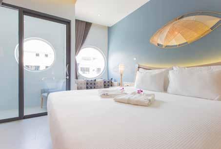 Premier Deluxe (A) (32-36 sqm) There is lots of space in the Premier Deluxe rooms, enhanced by the natural light and soft pastel colours of the underwater world theme, while the terrace with its city