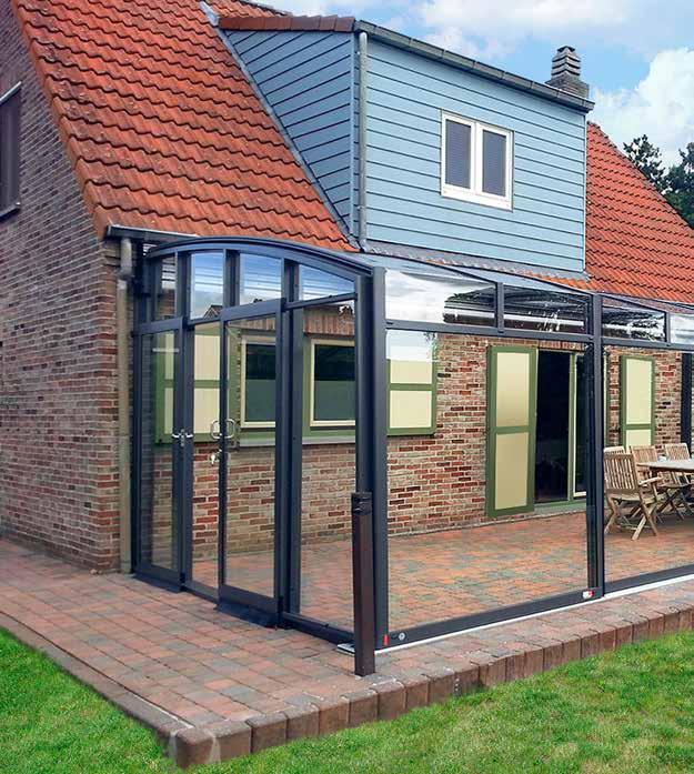 TELESCOPIC PATIO ENCLOSURE CORSO TM Ideal solution for patios and balconies OPTIONS Every CORSO TM enclosure is tailor made to each client s needs.