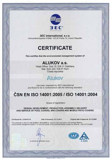Our product quality has been certified by independent professionals in terms of quality management (ISO 9001) and environmental concern (ISO 14001), quality of product (EC EN1090) as well as by the