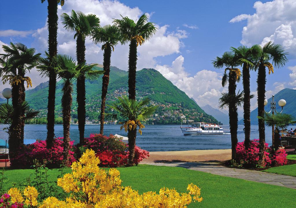 Lake Lugano offers a taste of Italy in Switzerland. and cross into northern Italy via the legendary Simplon Pass through the Alps.