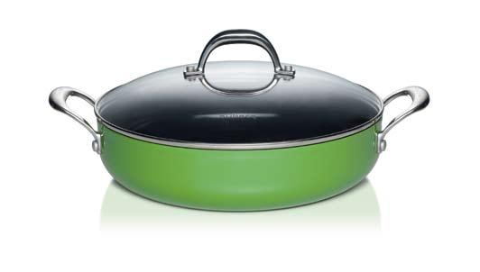 Ceramic Cookware - Evergreen Two new non-stick ceramic coated cookware lines have been added to the Pyramis collection.