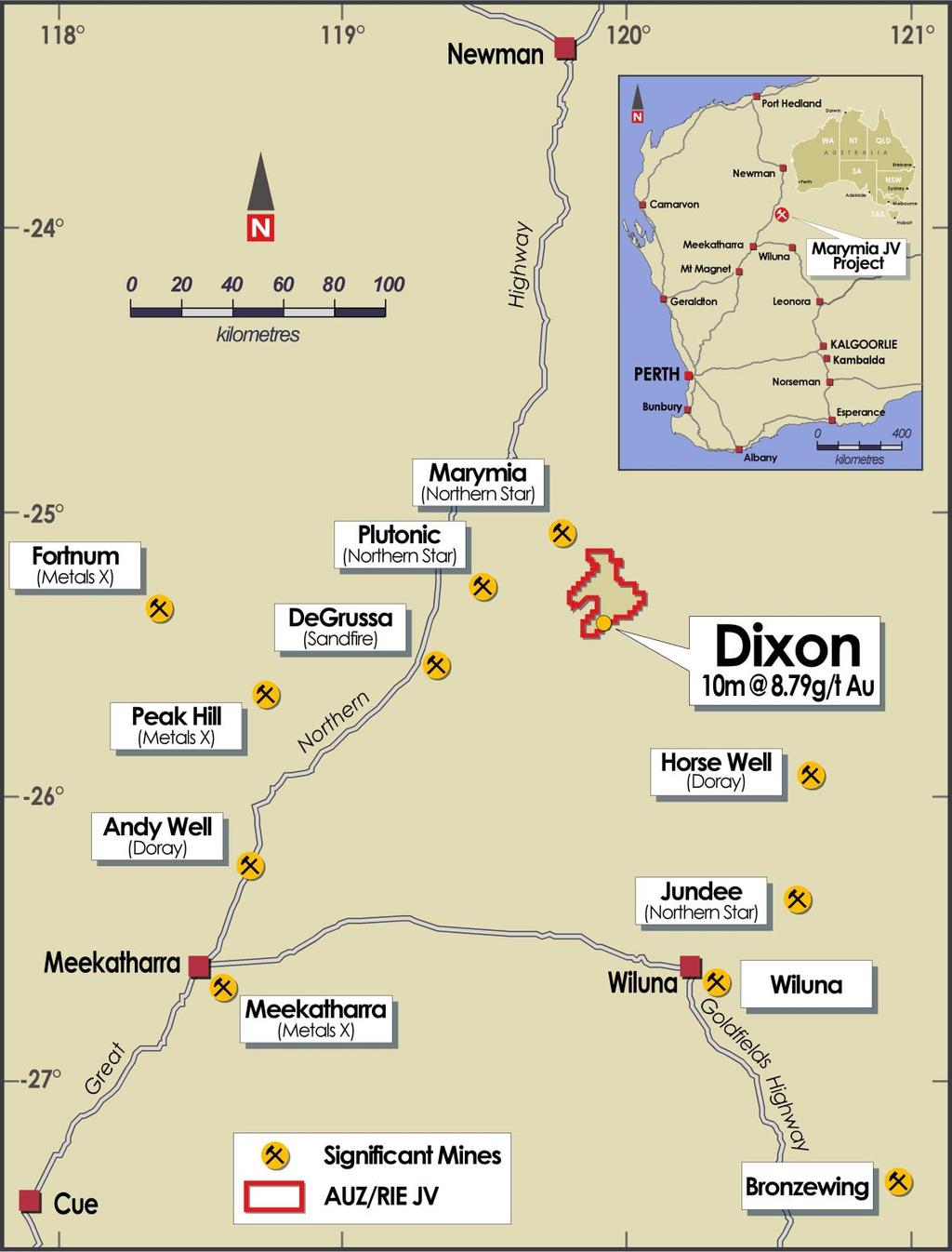 Figure 10: The Doolgunna-Marymia Gold Project is situated within 50 kilometres of the Plutonic Gold Mine in Western Australia.