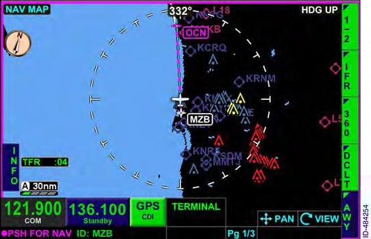 IFR Map Style The IFR map style is a surrogate for the map style used on IFR en route charts.