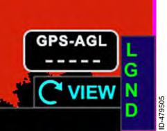 terrain height directly below the aircraft, is shown in the GPS -AGL box in the lower--right of the display.  The AGL values are displayed and rounded down to the nearest hundreds of feet (i.e., 899 feet is rounded to 800 feet).