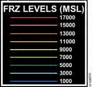 FREEZING LEVEL PAGE LEGEN The freezing level page legend, shown in Figure 10--30, is displayed when the LGN bezel softkey label is selected.